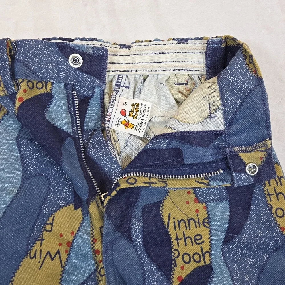 Vintage Kids Winnie The Pooh Pants Kids 6X Disney‎ Sears 70's 80's Flare Leg