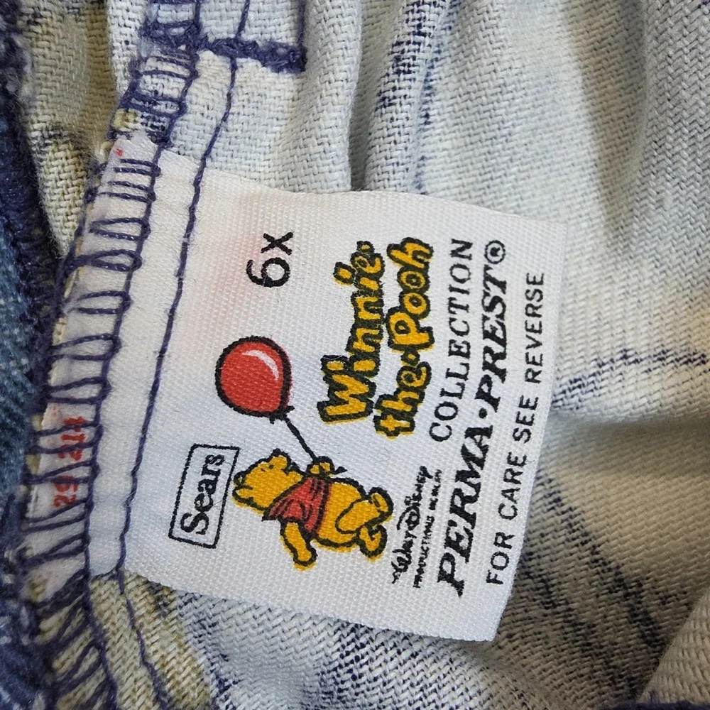 Vintage Kids Winnie The Pooh Pants Kids 6X Disney‎ Sears 70's 80's Flare Leg