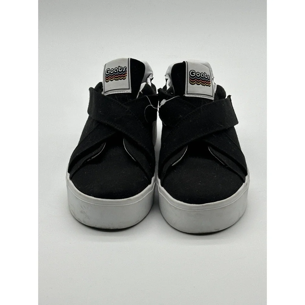 Goats Women's Black Canvas Crisscross‎ Straps Platform Slip-On Sneakers SZ 9.5