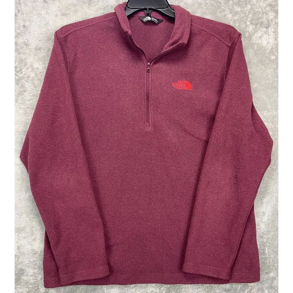 North Face Men's Fleece 1/4 Zip Jacket Size‎ Large Maroon