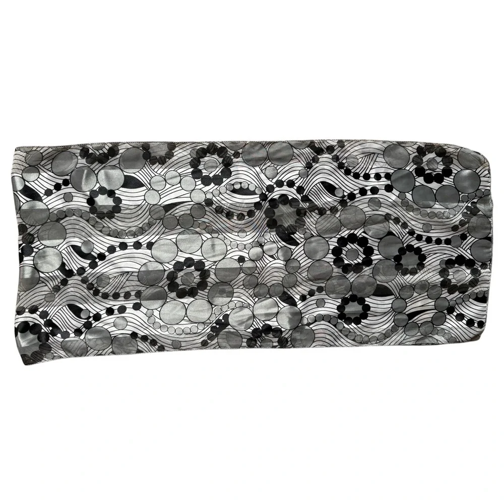 Calvin Klein Scarf Polyester Black White Horizontal Stripe Lightweight OS