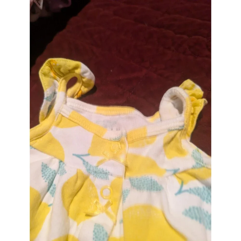 Child of Mine by Carters Lemon Print Romper for Infants 0-3 Months - Free Shippi