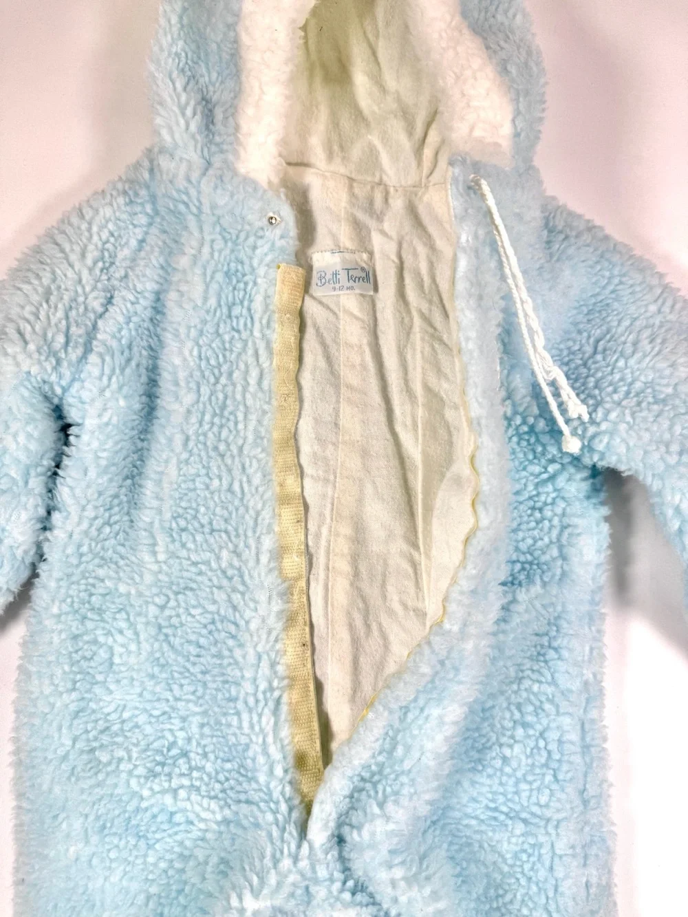 VINTAGE BETTI TERRELL Baby 9-12M Teddy Bear‎ Pram Sherpa Bunting Snowsuit 1980s