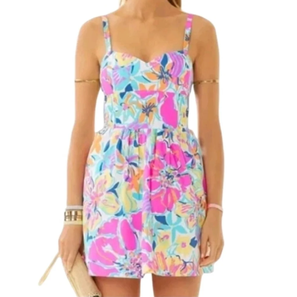 Lilly Pulitzer Christine Coral Reef Im So Jelly Fit & Flare Dress Size 10