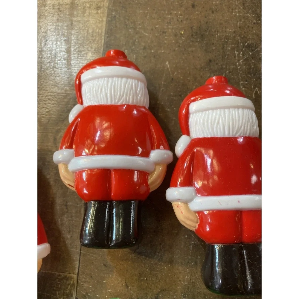 4 Blow Mold Santa Claus & 2 Gift String Light Bulb Covers Christmas ~ Parts Only