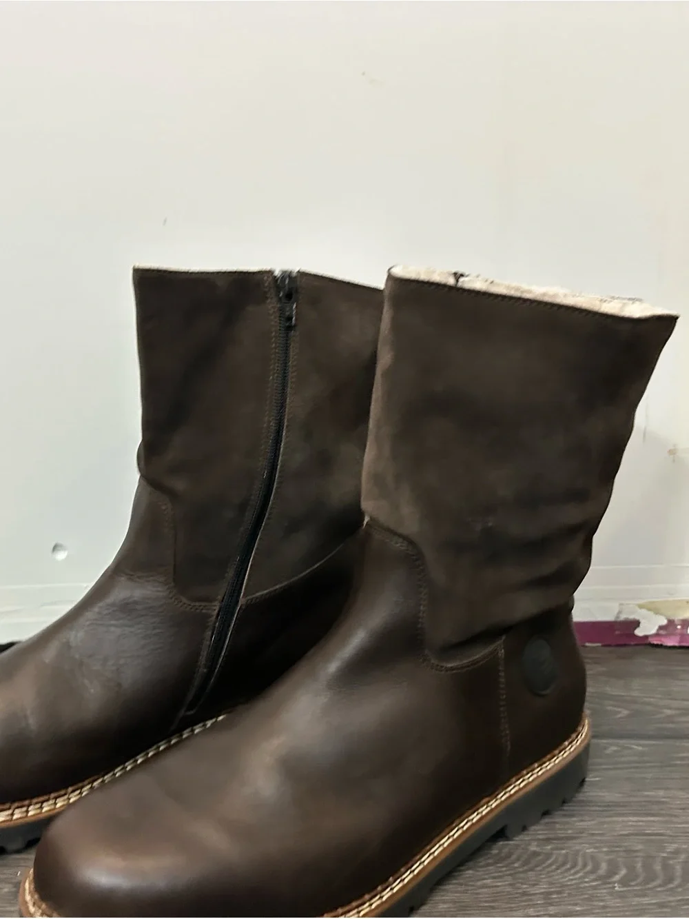 Men’s AMMANN Brown leather/shearling boots