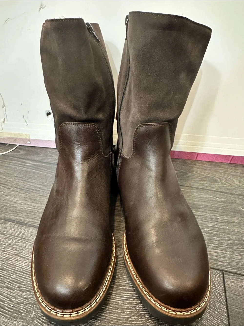 Men’s AMMANN Brown leather/shearling boots