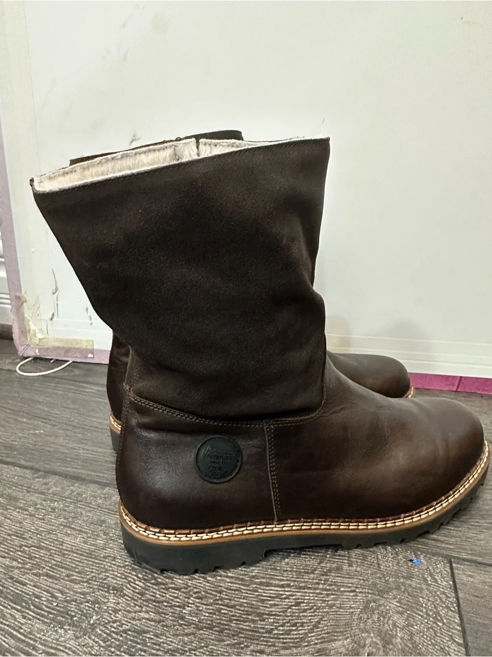 Men’s AMMANN Brown leather/shearling boots