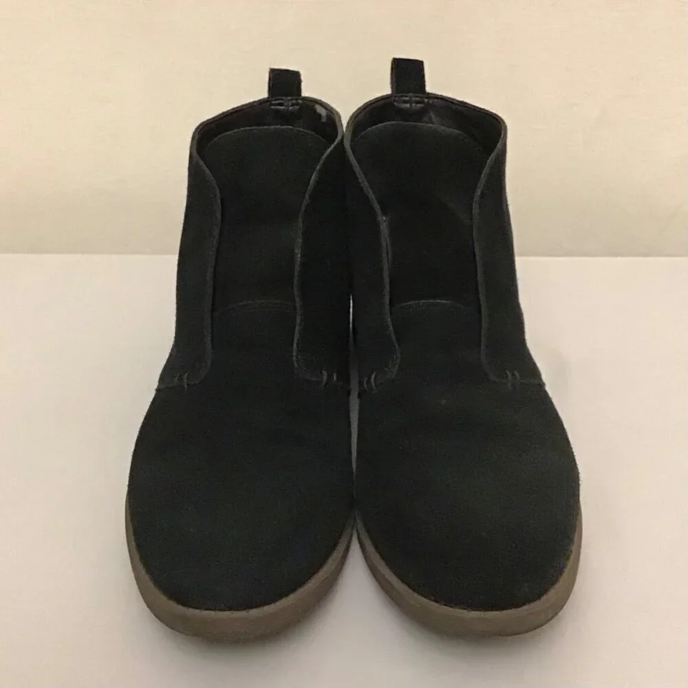 Franco Sarto 11 Men’s Suede Leather Ankle Boots Black Slip On Shoes