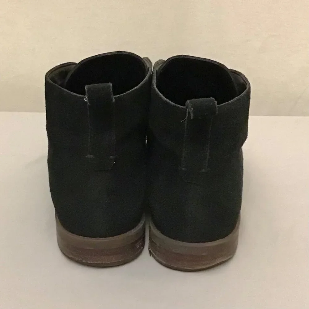 Franco Sarto 11 Men’s Suede Leather Ankle Boots Black Slip On Shoes