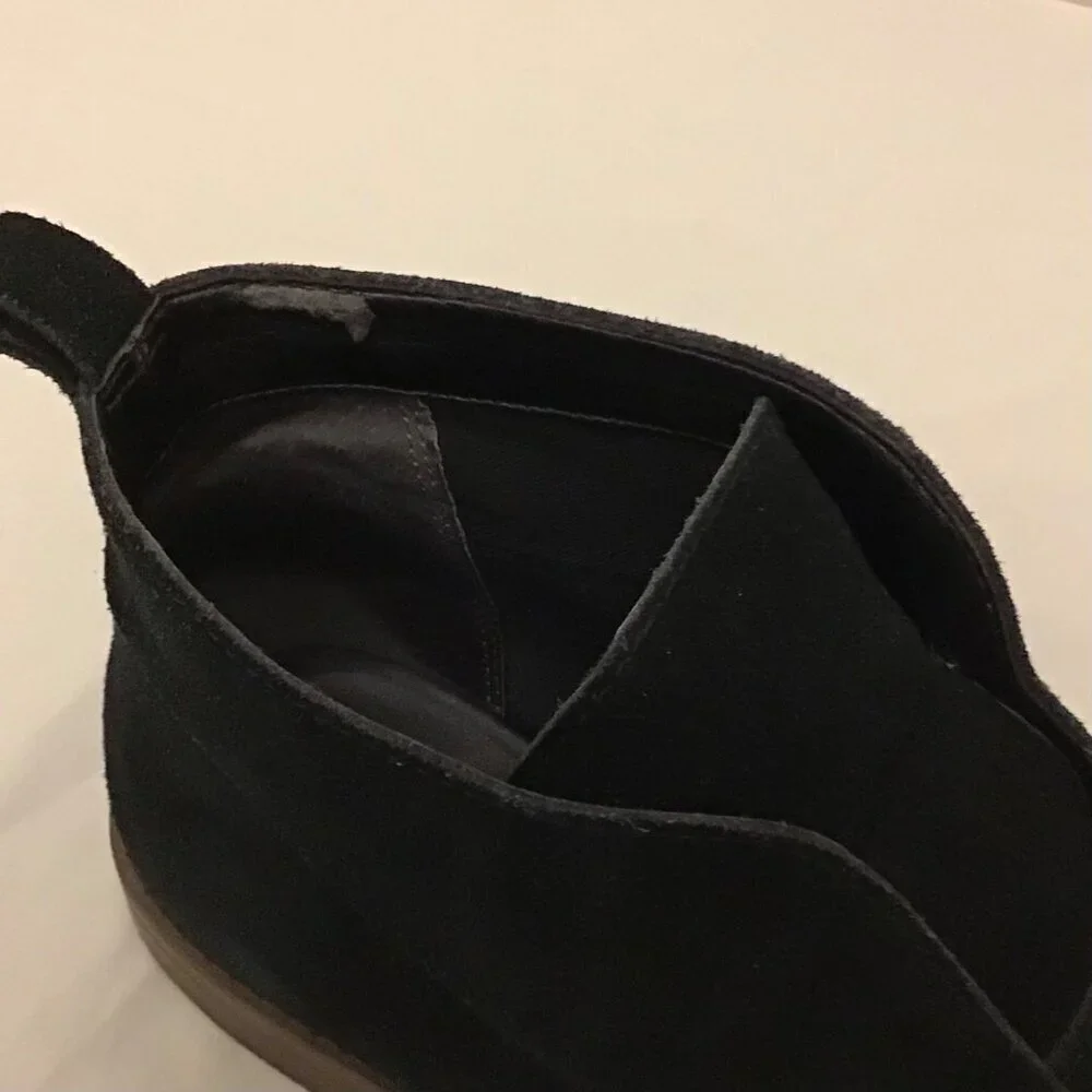 Franco Sarto 11 Men’s Suede Leather Ankle Boots Black Slip On Shoes