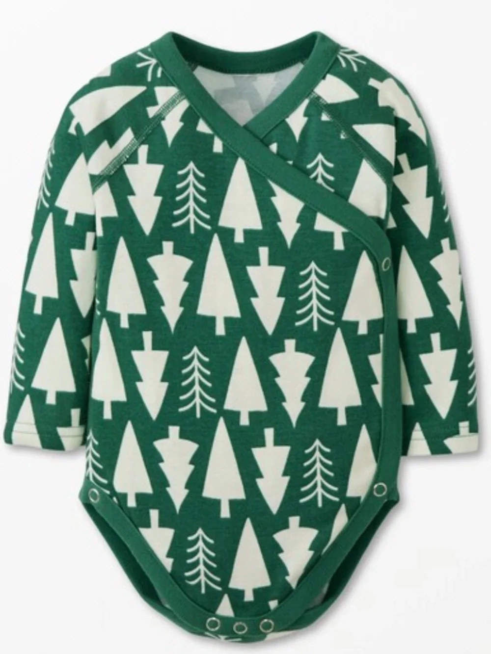 Hanna Andersson Lot 2 Snap Wrap Onesies Shirts Dear Deer Winter Trees 60 3 6 Mos