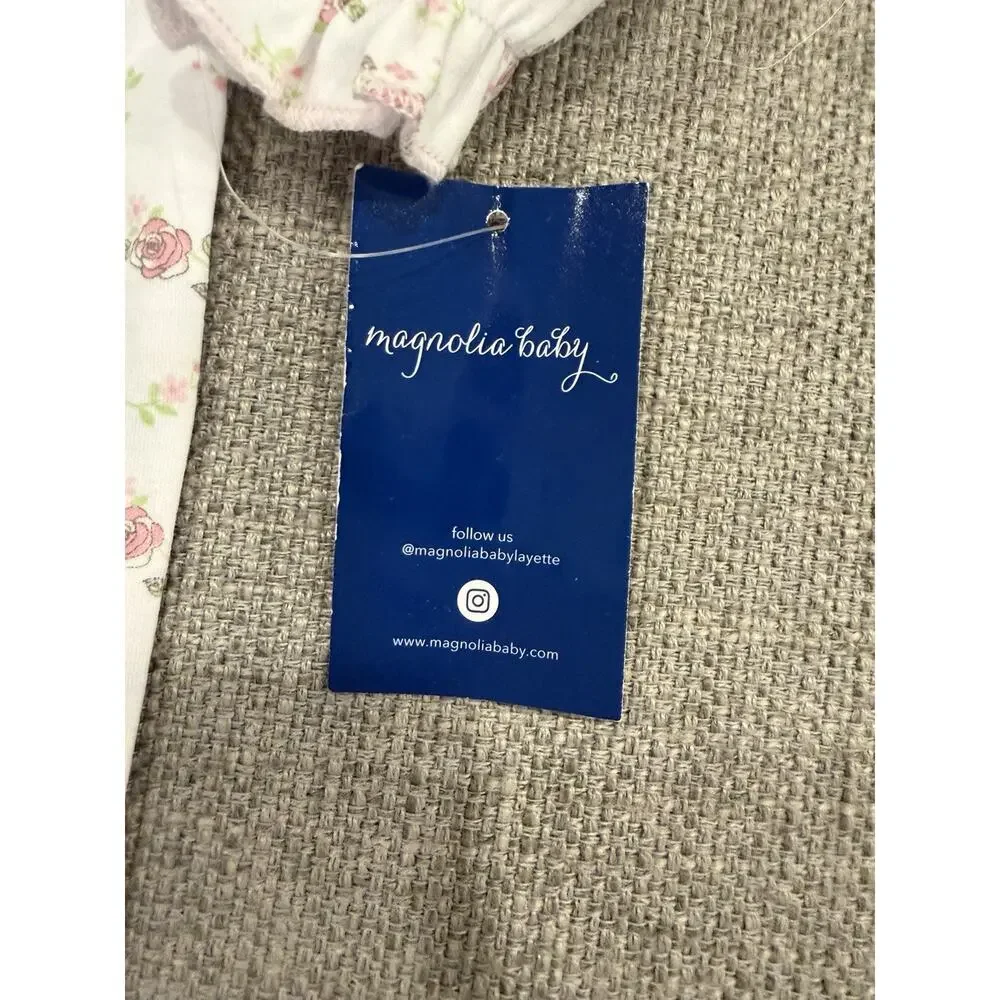 Magnolia Baby Smocked Bishop Style Long Sleeve Fleoal Romper 9 Months NWT $62