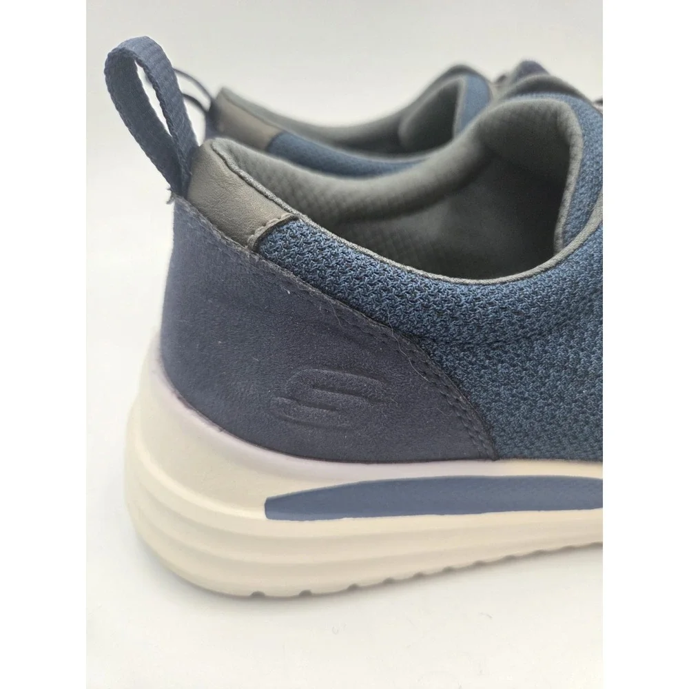 Skechers Navy Blue Classic Fit Air Cooled Memory Foam Mens 11.5 Slip On Shoes