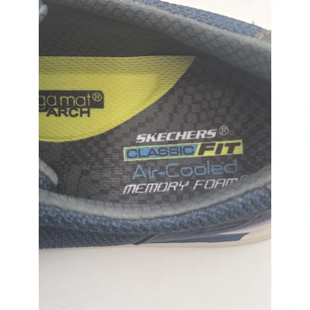 Skechers Navy Blue Classic Fit Air Cooled Memory Foam Mens 11.5 Slip On Shoes