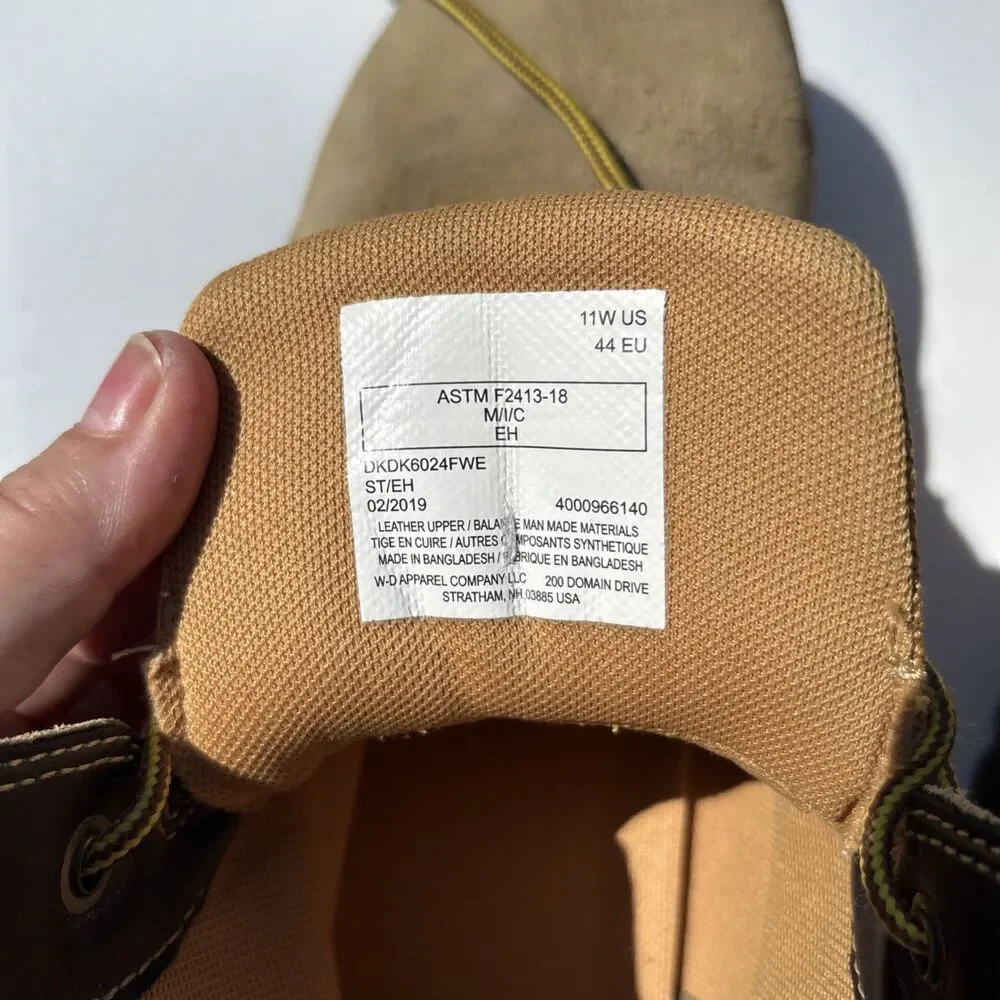 Dickies Work Boots Mens 11 W Tan Brown Steel Toe Suede Oil Resistant Lace Up