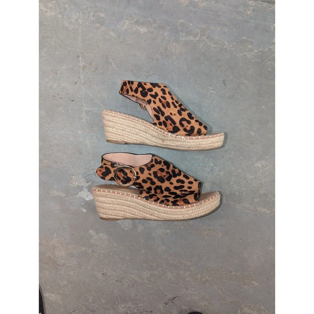 Y2K Coastal Catherines Size 8.5‎ Cirkly Leopard Print Espadrilles Shoes