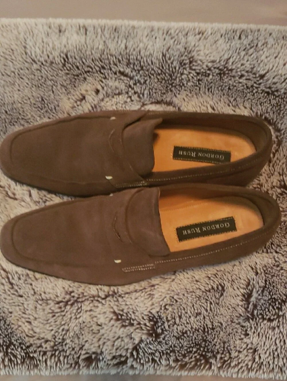 Gordon Rush Men's Dark Brown Suede Penny Loafers