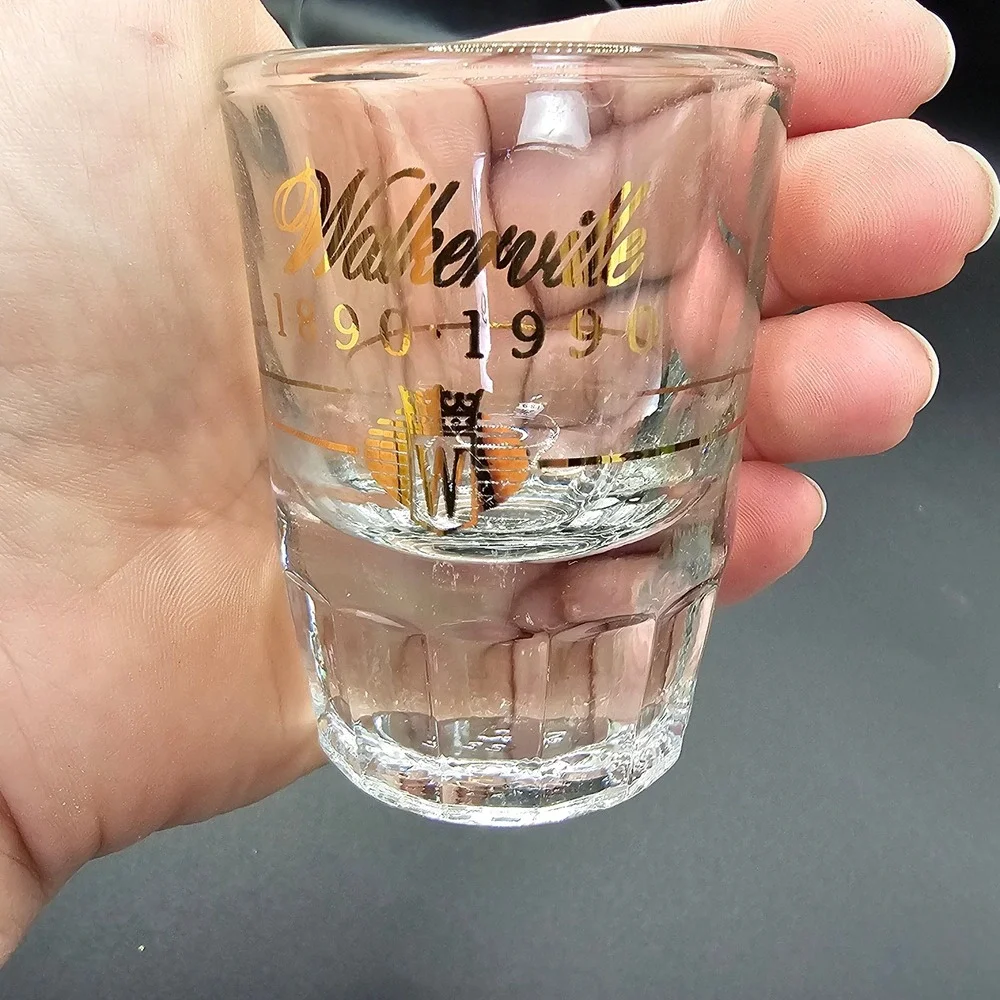 Walkerville 1890-1990 Cutler Toronto 22K‎ Gold Whiskey Rocks Shot Glass Set