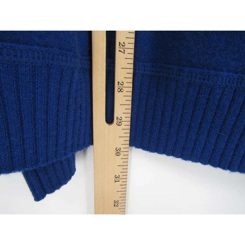 Banana Republic Quarter Zip Sweater Mens XL Blue 100% Wool Old Money Preppy Fall