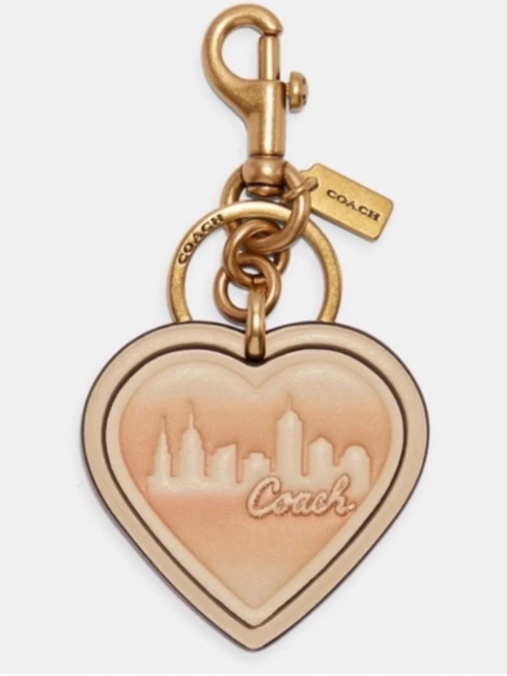 Coach X Jennifer Lopez Heart Bag Charm City New York Skyline keychain