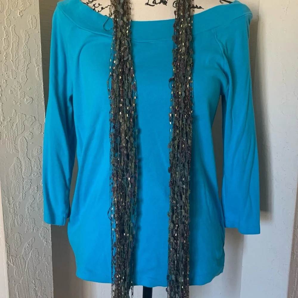 Italian Ladder Ribbon Scarf with Multicolor Textured Yarn