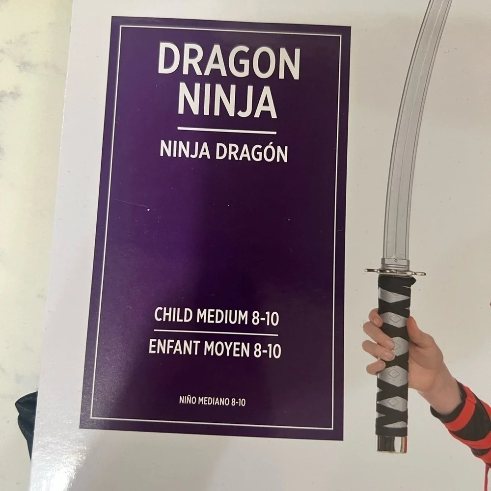 DRAGON NINJA COSTUME FOR KIDS - Black and Red