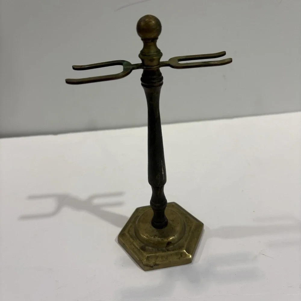 Vintage Brass Shaving Stand For Razor & Brush