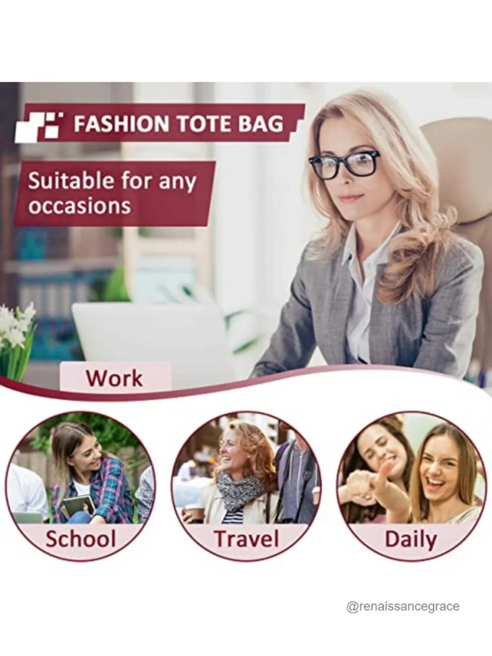 Faux Patent Leather Satchel Tote Bag for Women Work Purse Triple Compartments