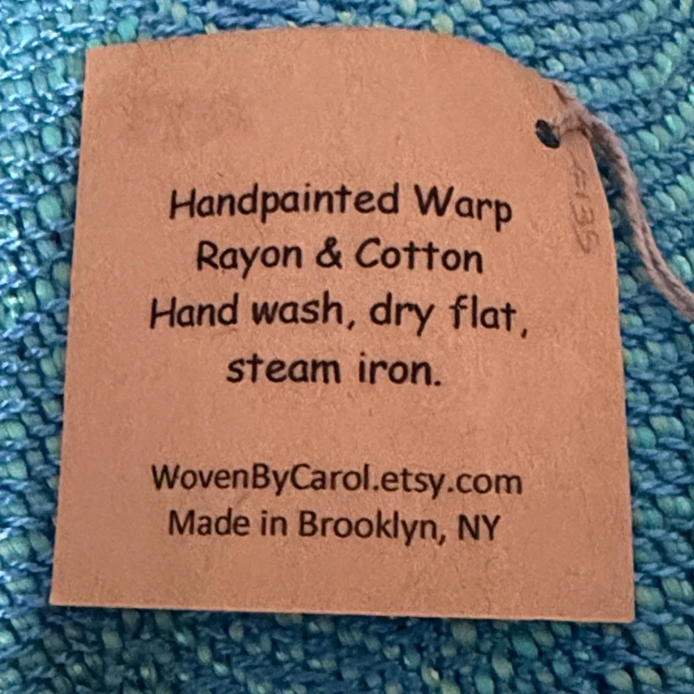NWT Artisan Handwoven cotton vibrant blue scarf