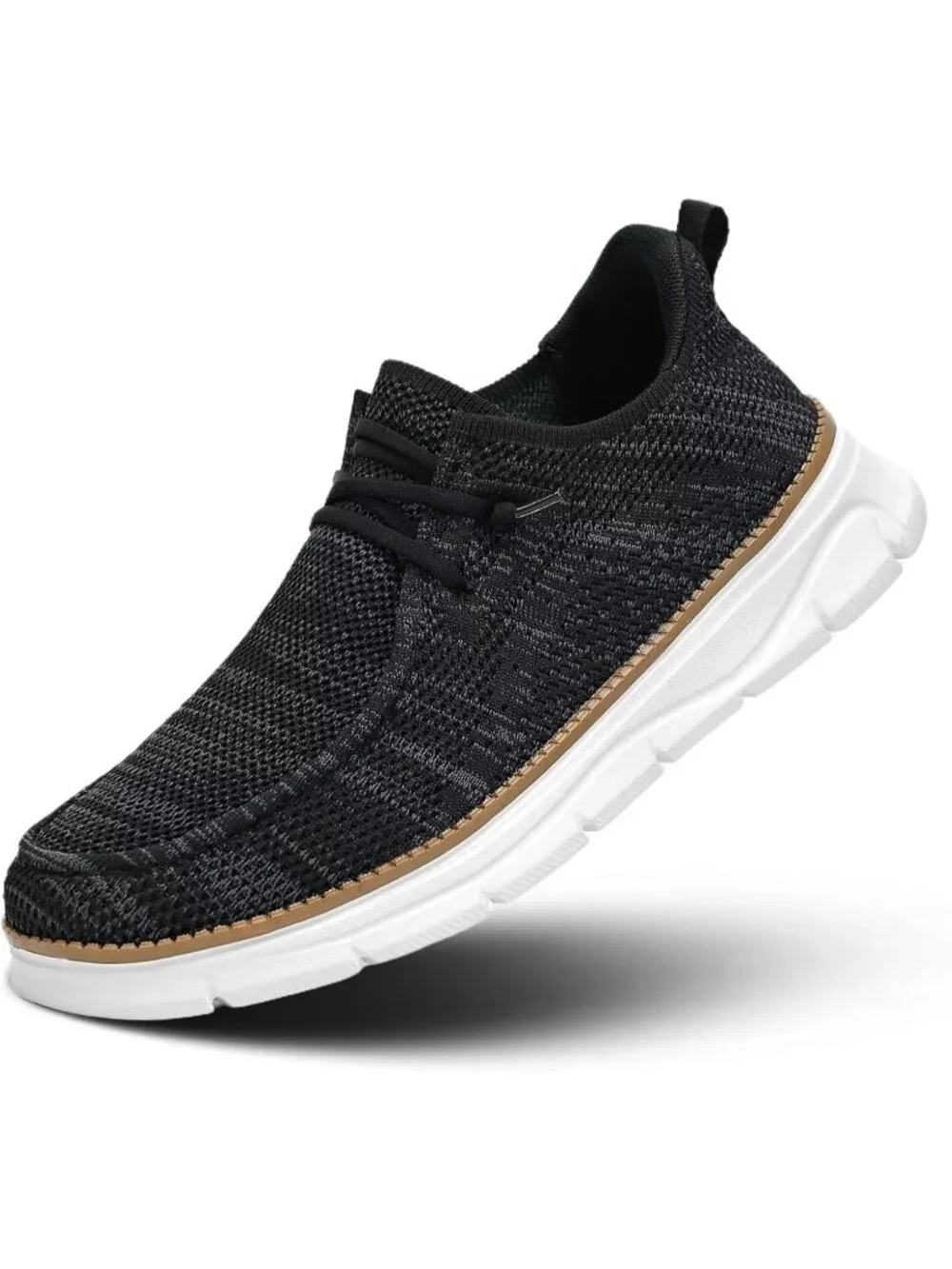 Men's Black Slip On Loafers Comfortable Boat Casual Walking Sneaker Shoes