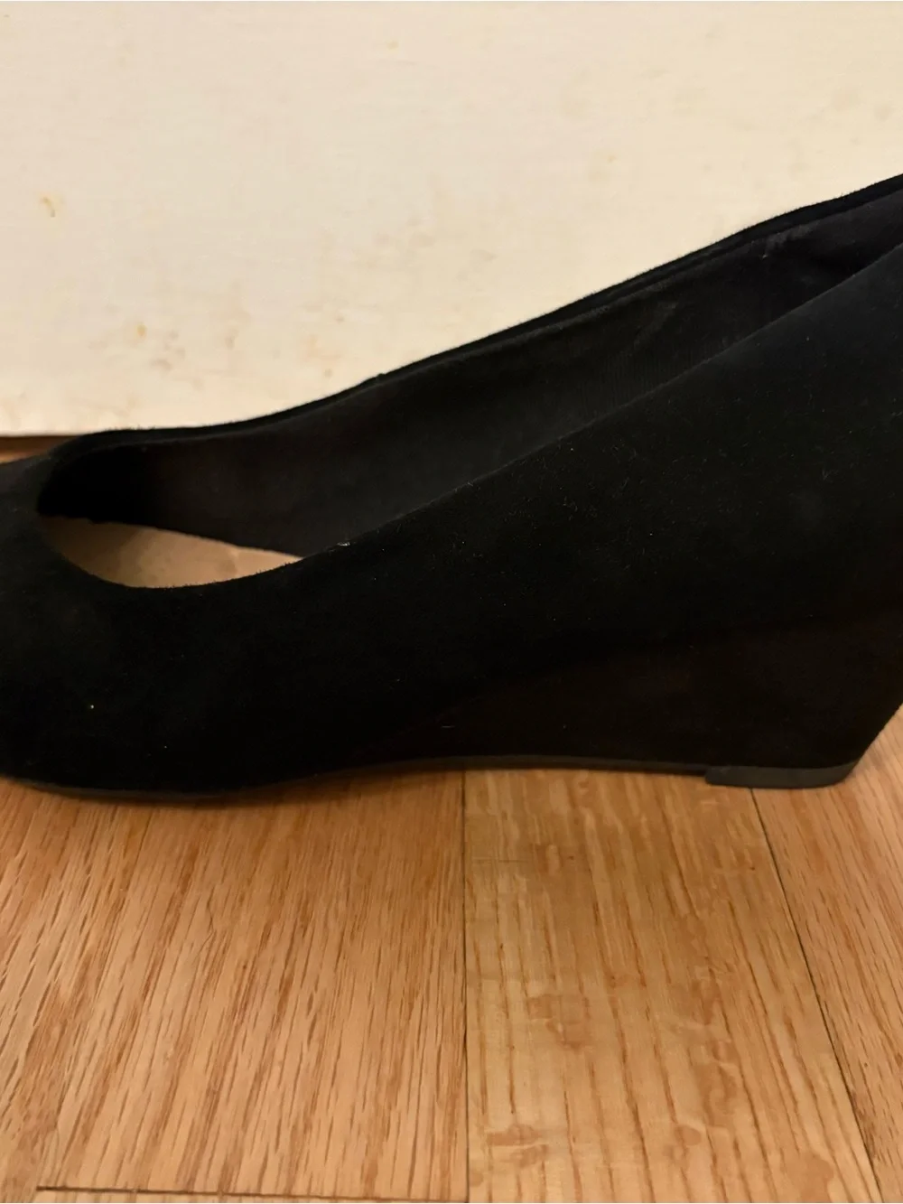Clarks black suede