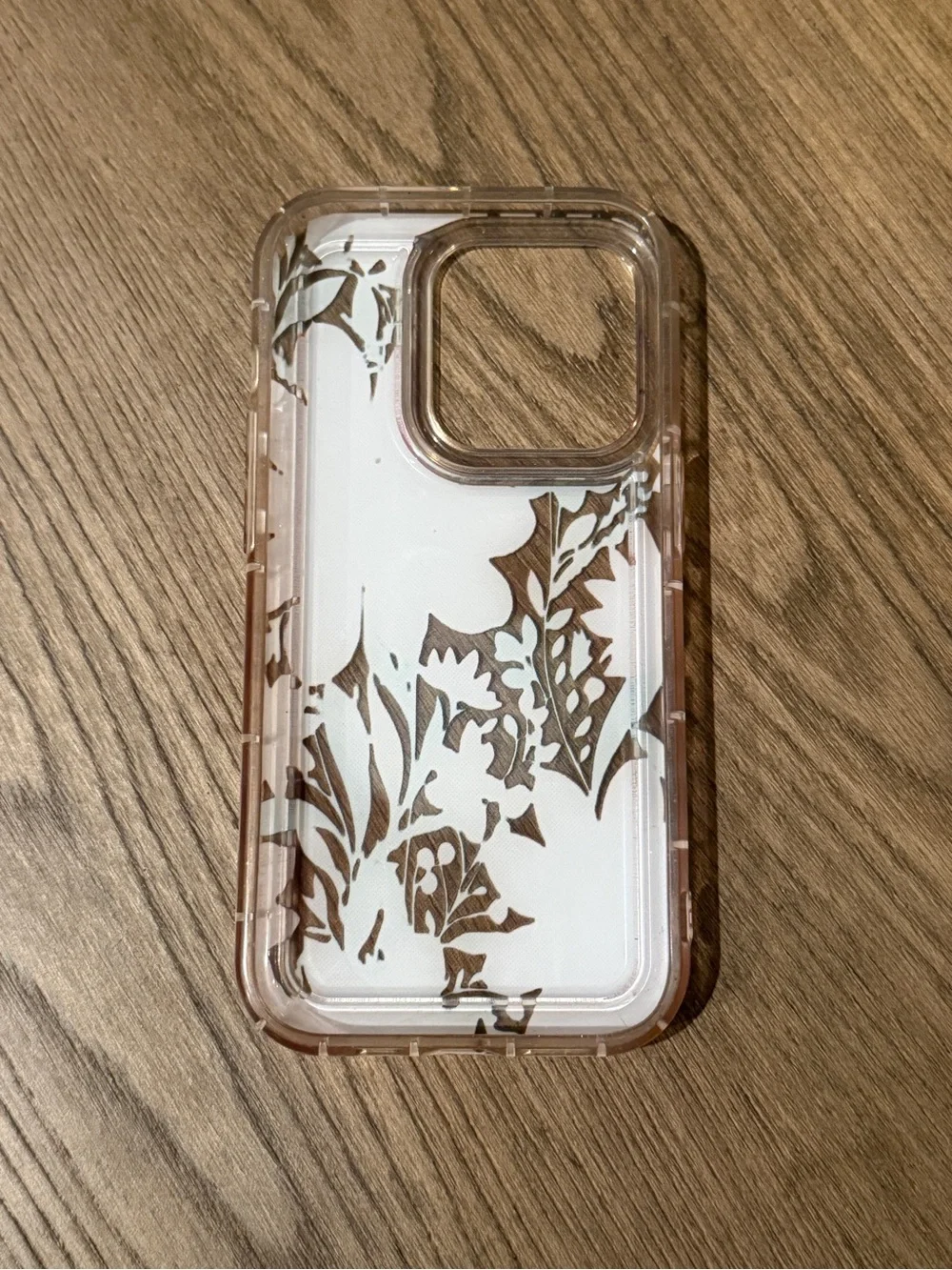 🦋 IPhone 14 PRO clear silicone orange floral phone case 🦋