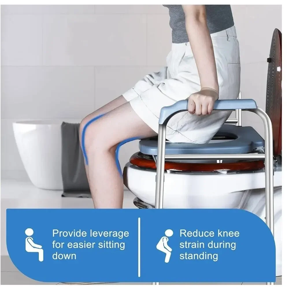 Raised Toilet Seat with Handles 400lbs, Toilet Seat Riser for Seniors/ Elderly