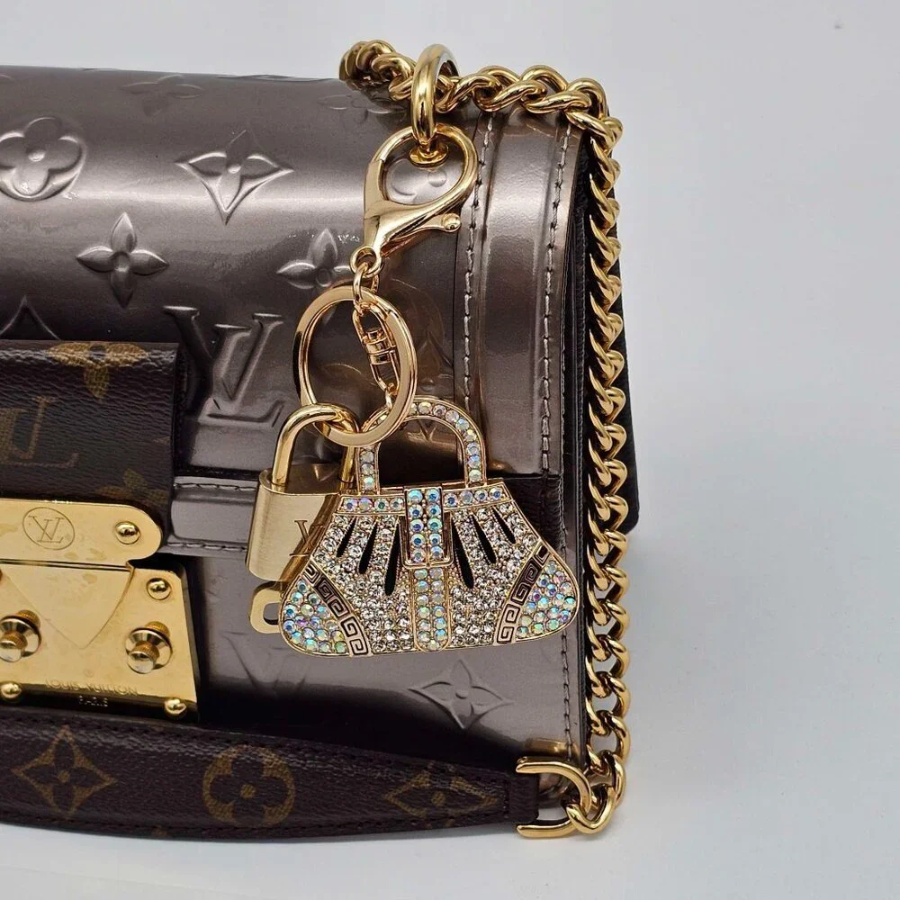 Authentic LV Gold Padlock & Key 🔑 Bag Charm / Unbranded Bag Keychain Combo