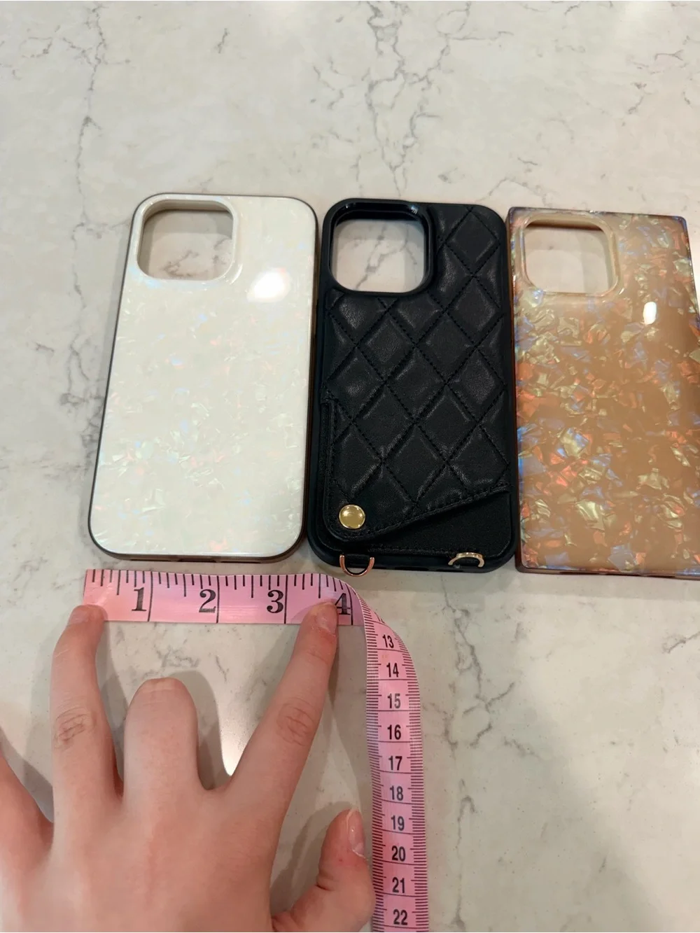 iPhone 16 Plus Black Quilted Crossbody Phone Case with Strap, +2 other fun ones!