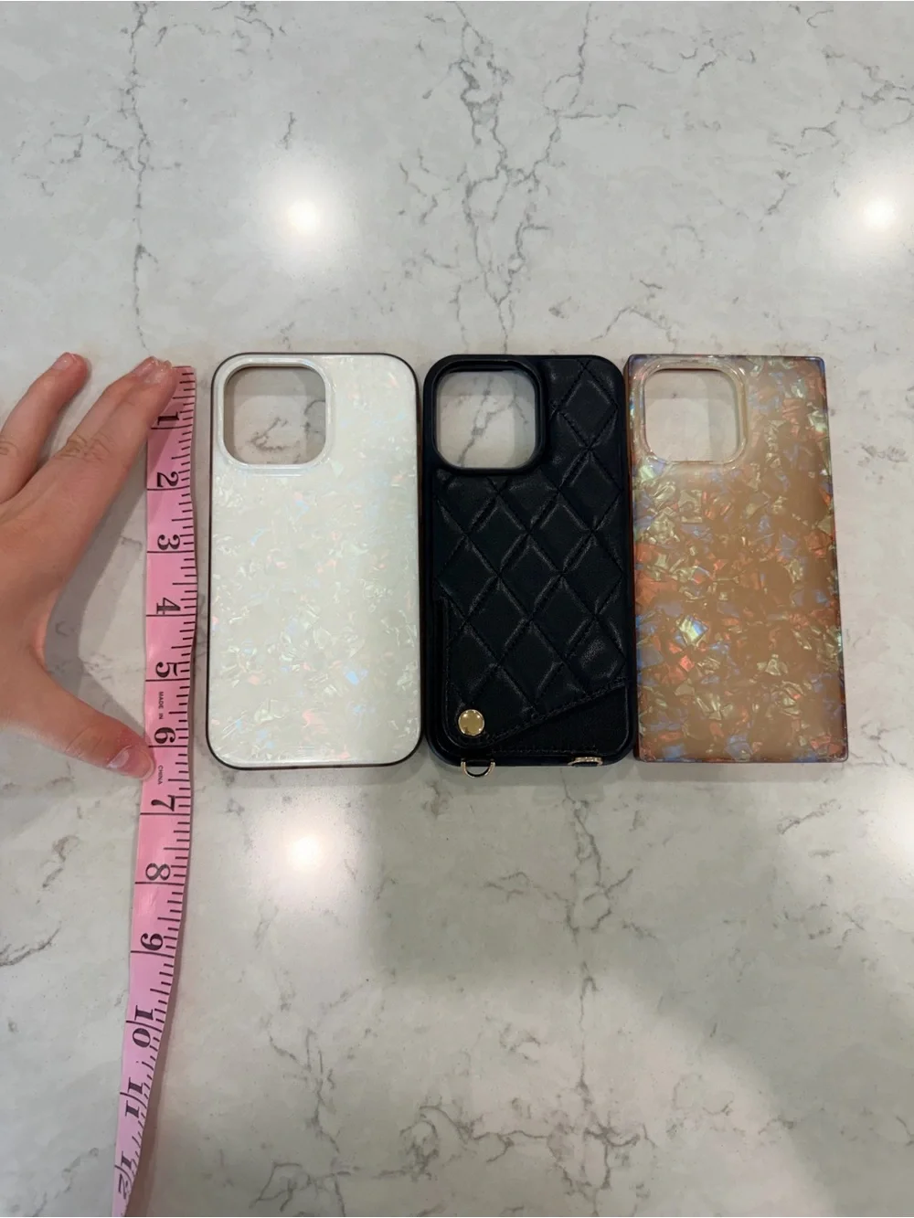 iPhone 16 Plus Black Quilted Crossbody Phone Case with Strap, +2 other fun ones!