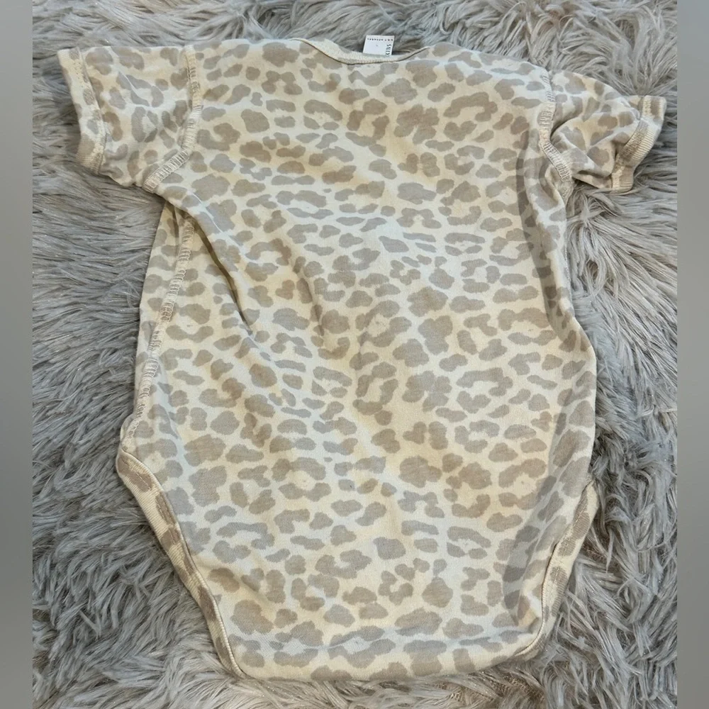 Rabbit Skins Cream Animal Print Kids Bodysuit