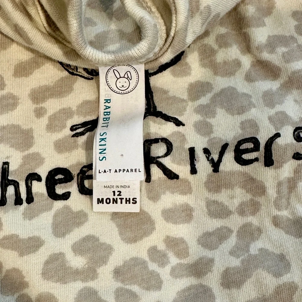 Rabbit Skins Cream Animal Print Kids Bodysuit