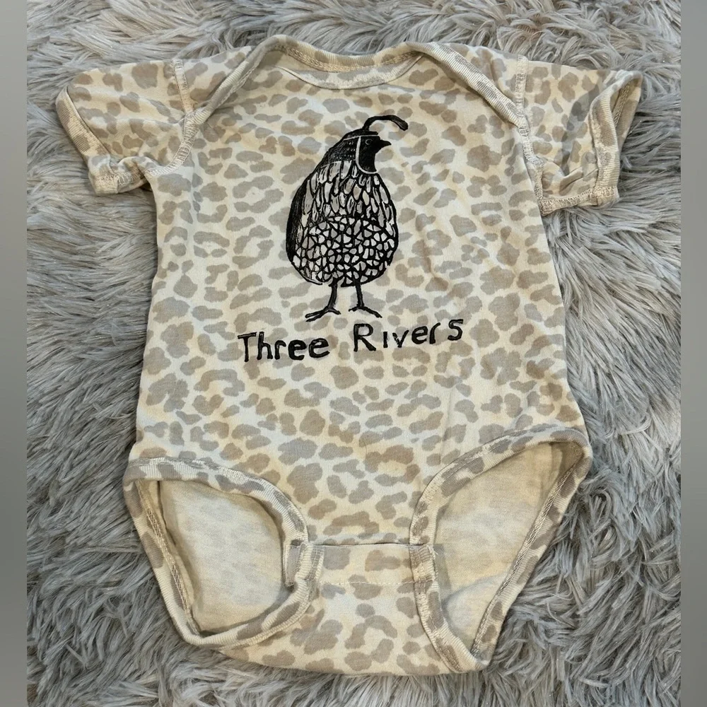 Rabbit Skins Cream Animal Print Kids Bodysuit