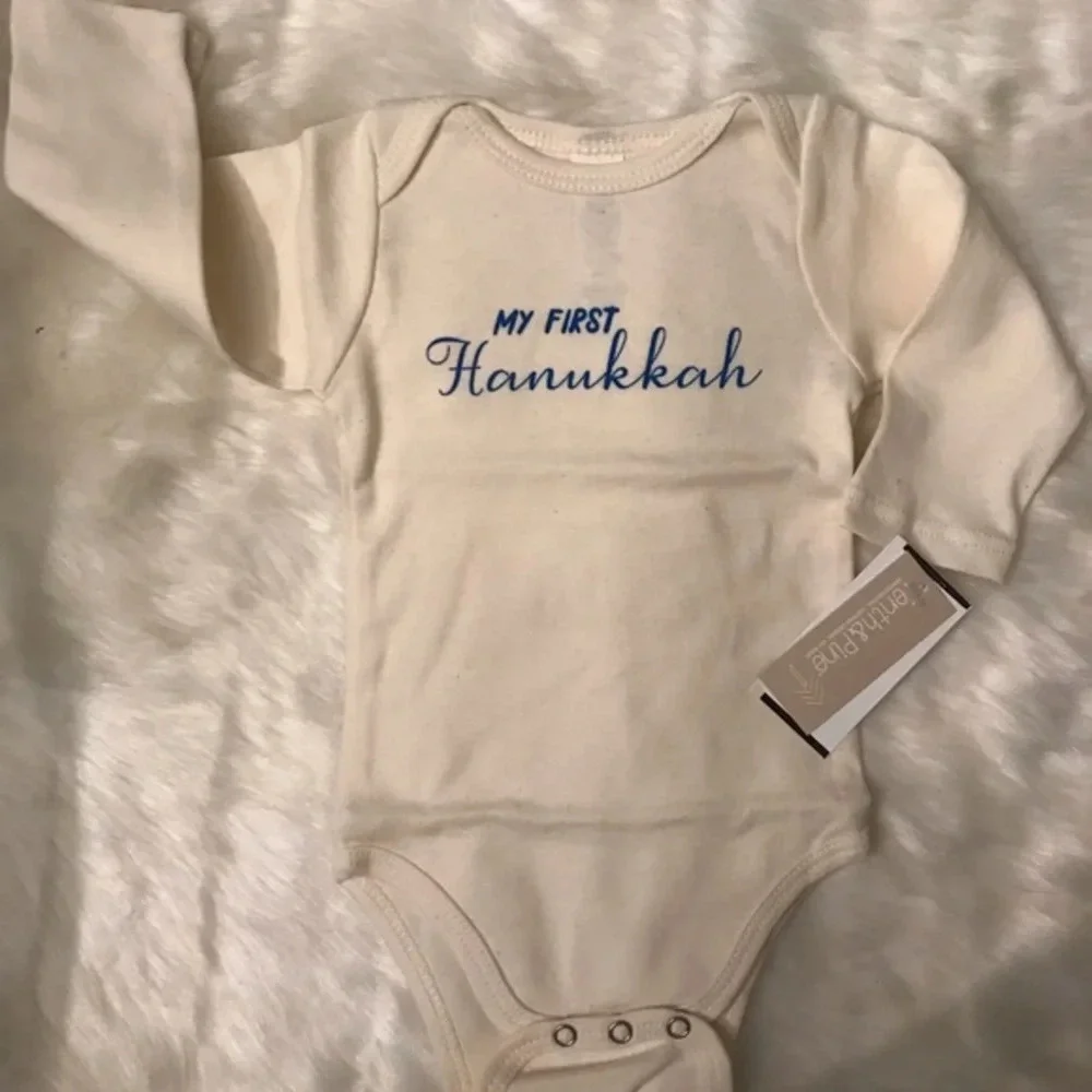 My First Hanukkah Organic Cotton Bodysuit, 0-3 Mos