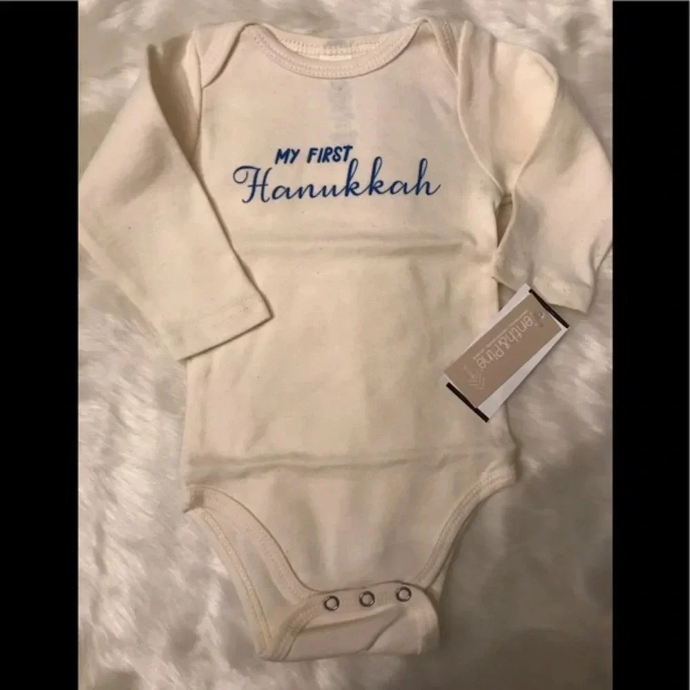 My First Hanukkah Organic Cotton Bodysuit, 0-3 Mos