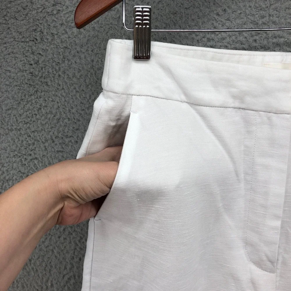 Wilfred Linen Pants Womens 8 Wide Leg High‎ Rise White Classic Beach Resortwear