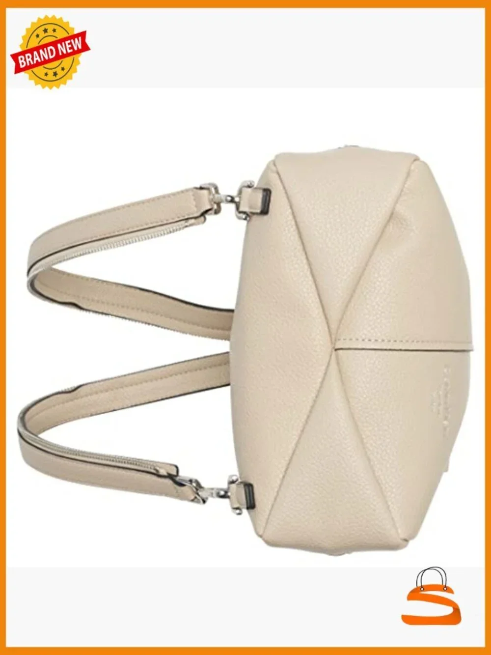Convertible Sling Backpack, Vegan Leather, 3 Compartments, Lightweight