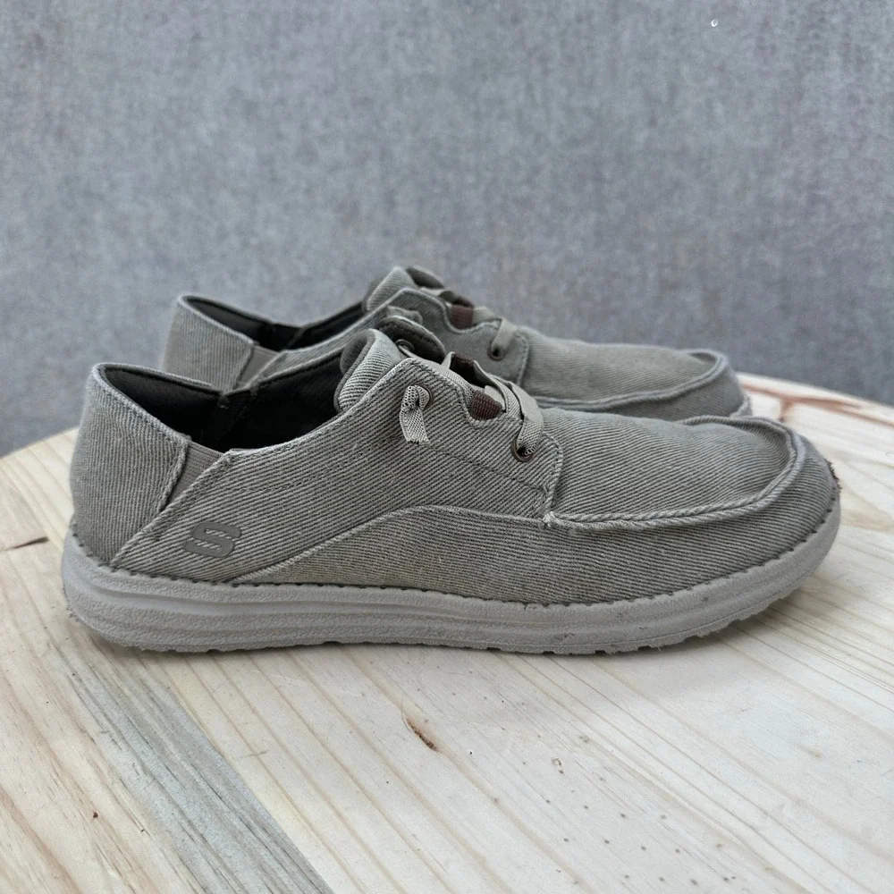 Skechers Melson-Volgo Slip-On Shoes Mens 10 Tan Canvas Casual Loafers 210111