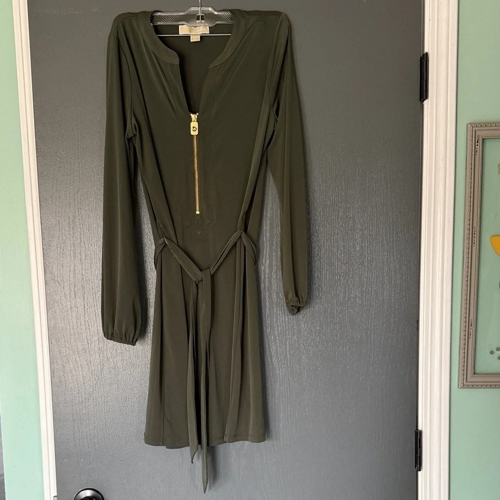 Michael Kors Forest Green Long Sleeve Dress