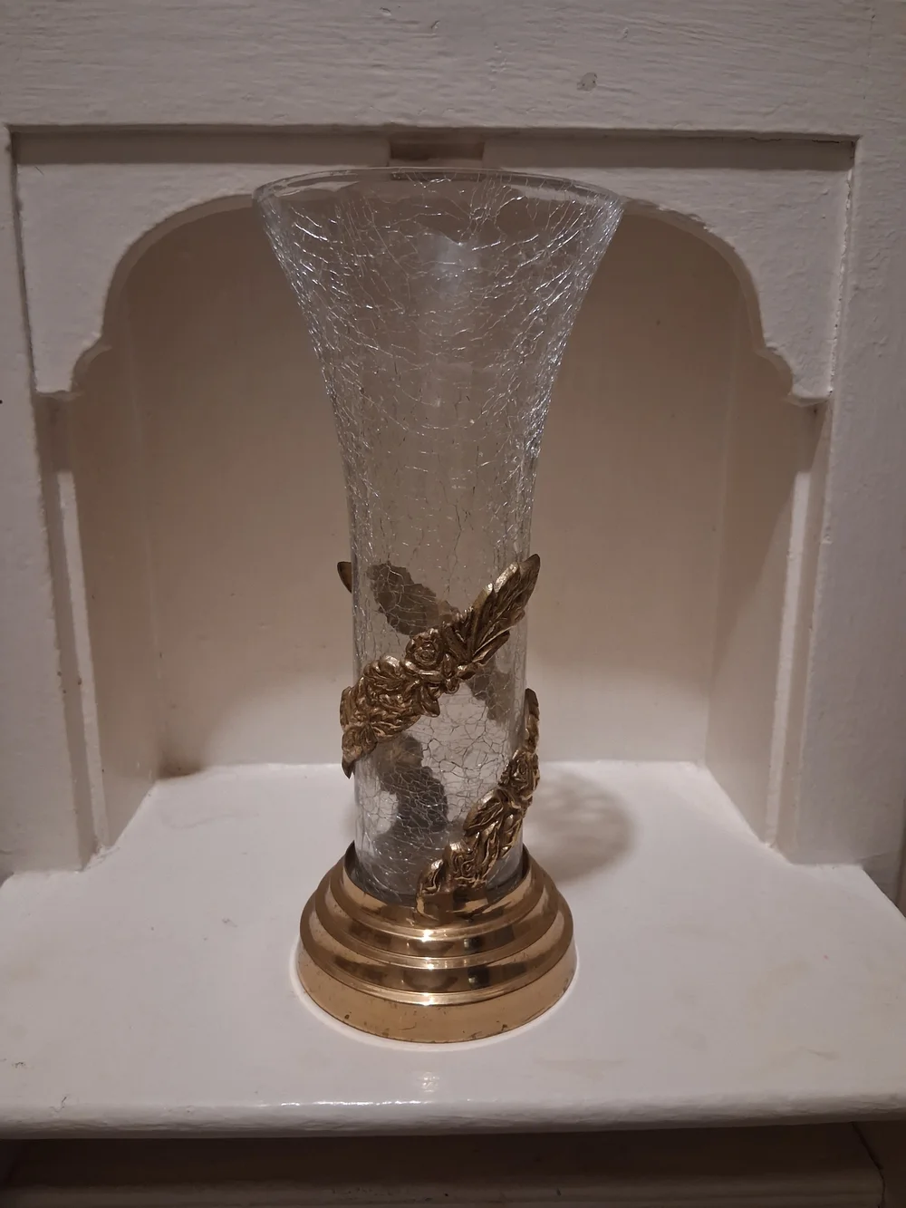 Vintage tall glass ornate