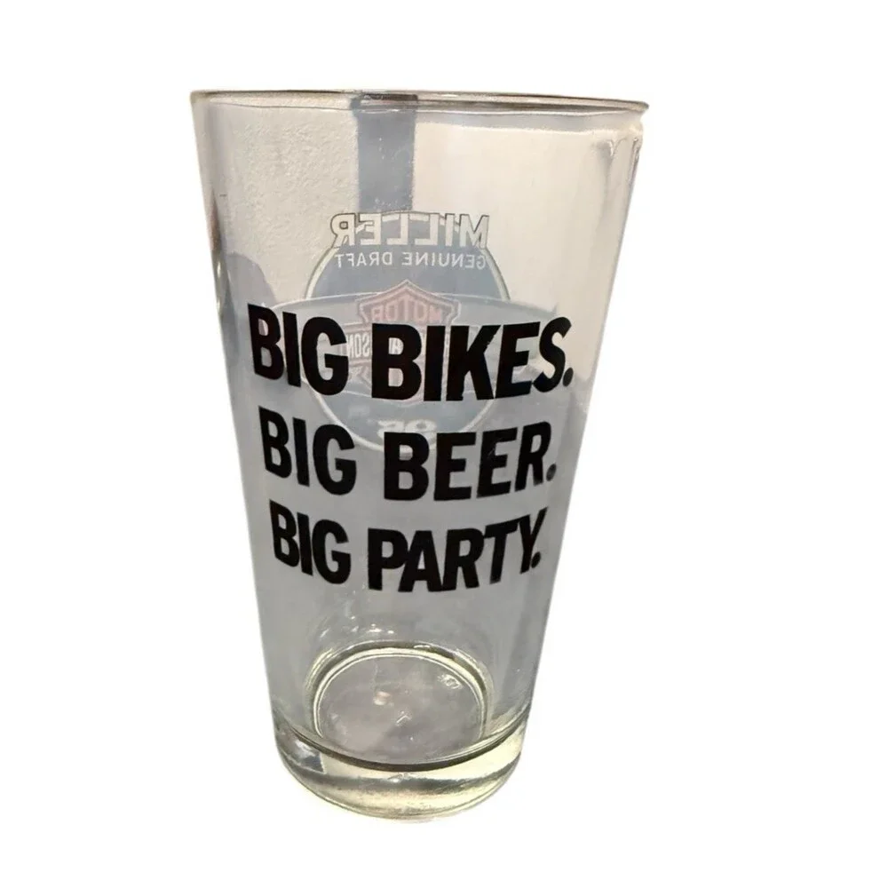 Harley-Davidson Motorcycles Miller Genuine Draft Beer Pint Glass 95TH Anniv