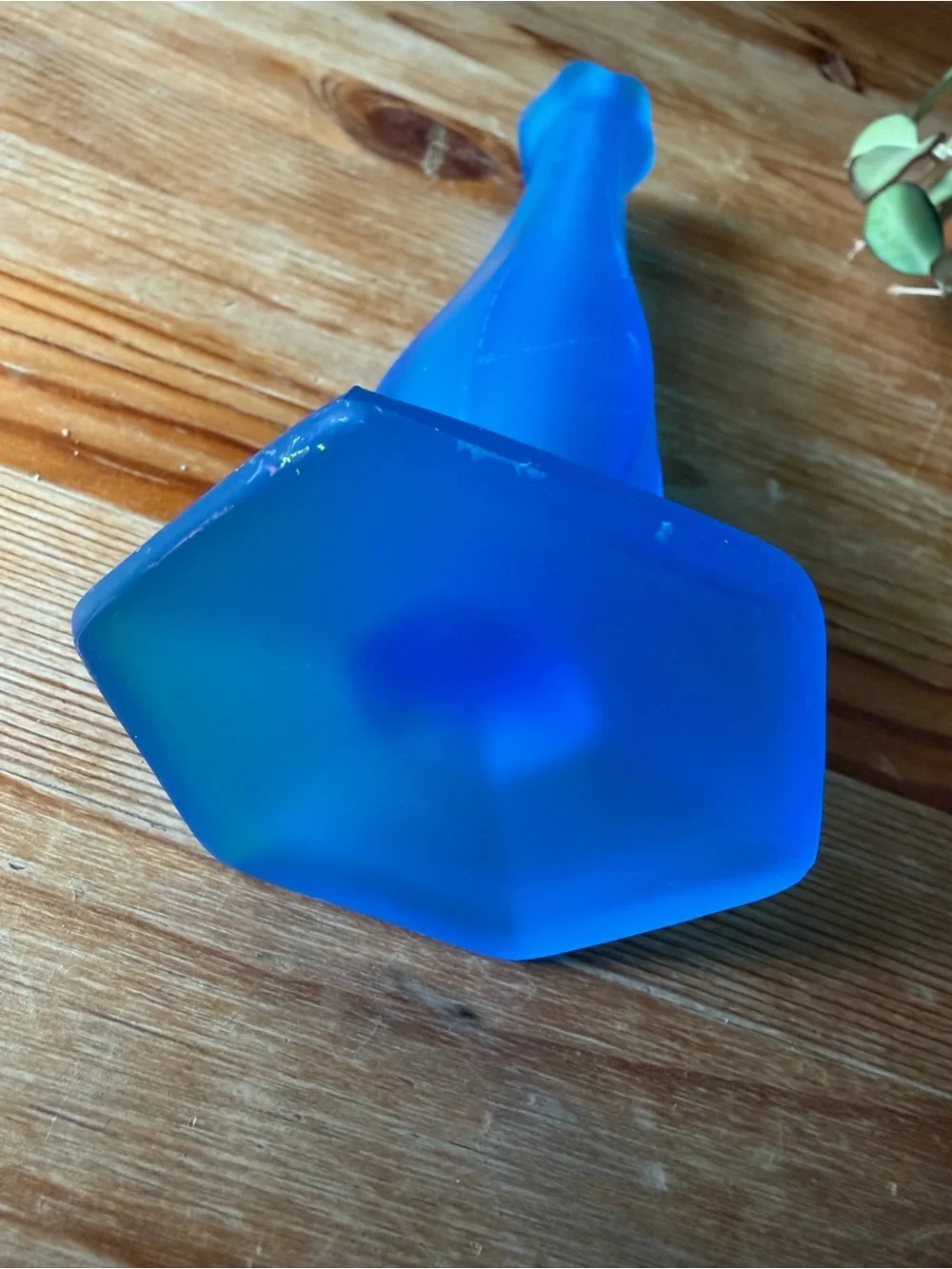 Vintage Blue Glass Swung Bud Vase