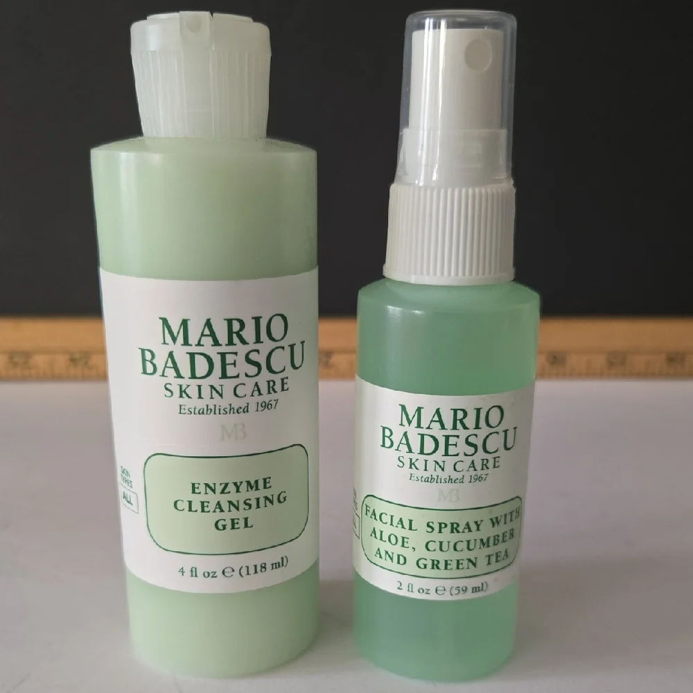 Mario Badescu Enzyme Cleansing Gel & Aloe Cucumber Facial Spray Set NEW